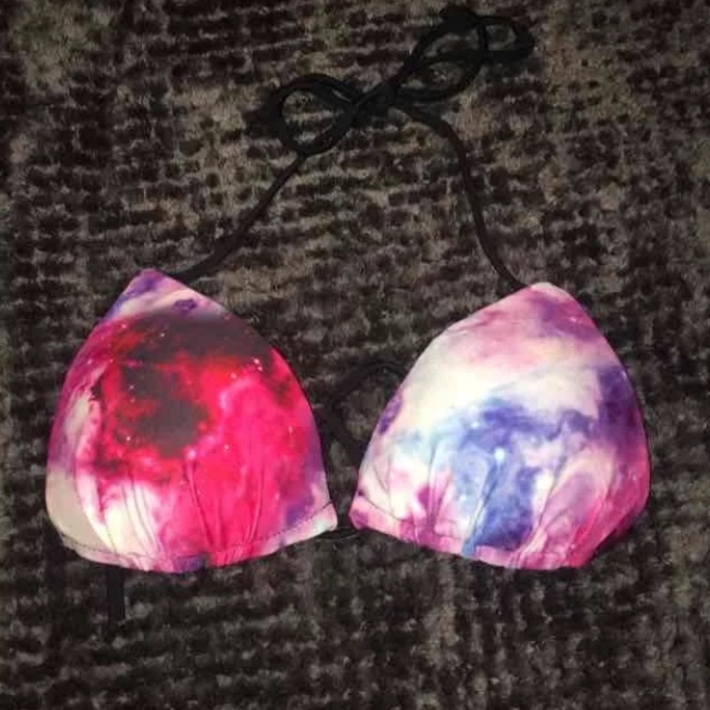Galaxy print bikini top